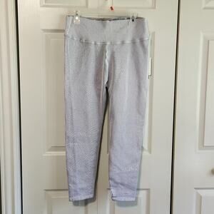 Good American Women's Seamless Core Power Leggings Size 5/6 Gray & White Striped